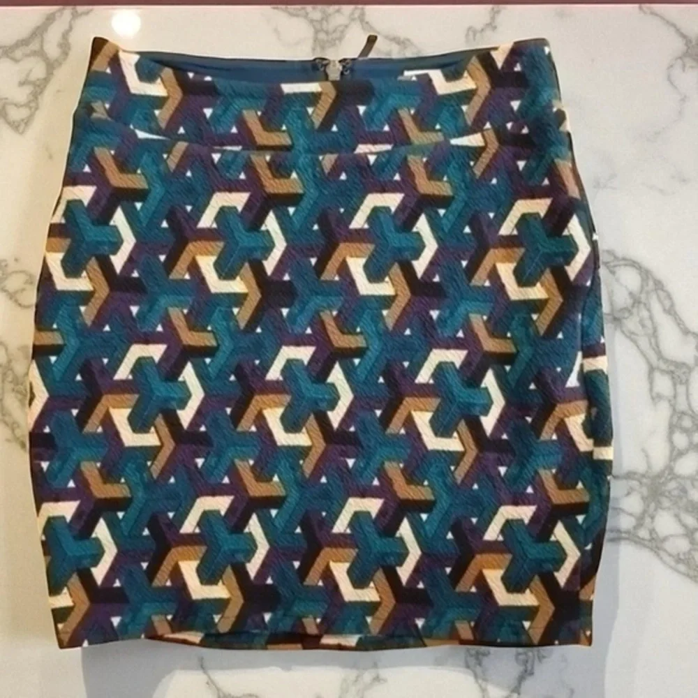 Anthropologie Mauve Geometric Print Skirt Size XS